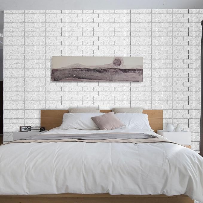 3D Wall Panels Peel and Stick in White, Faux Brick Wall Panels - Image 6