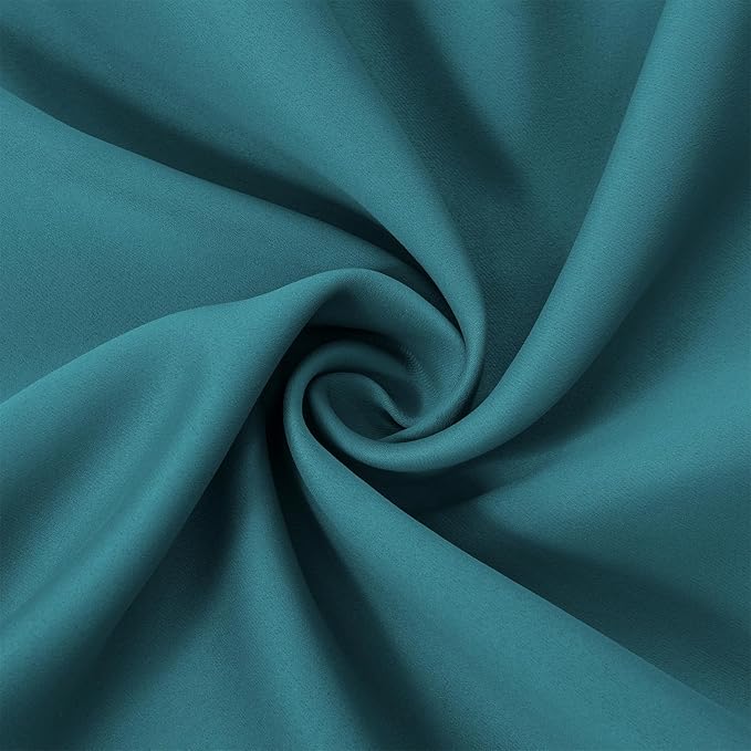 LEMOMO Sea Teal Blackout Curtains 66 x 63 Inch Length/Set of 2 Curtain - Image 5