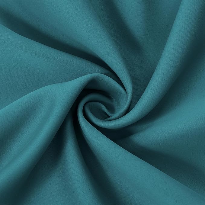 LEMOMO Blackout Curtains 66 x 95 inch/Sea Teal Curtains Set of 2 Panels/Thermal - Image 5