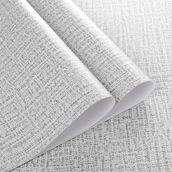 Grey Wallpaper Grasscloth Peel and Stick Wallpaper 17.7inchx393.7inch Textured - Image 5