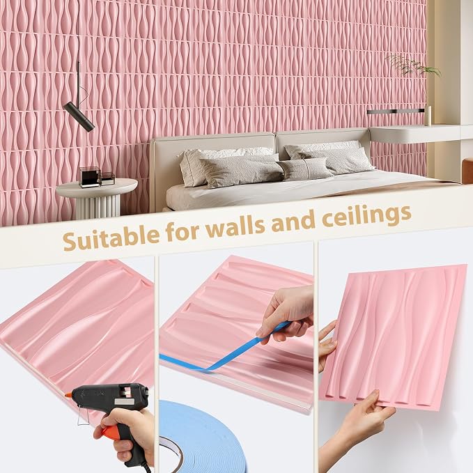 Heikki 30 Pack 3D Wall Panel for Interior Wall Décor, PVC Flower Textured Wall - Image 3