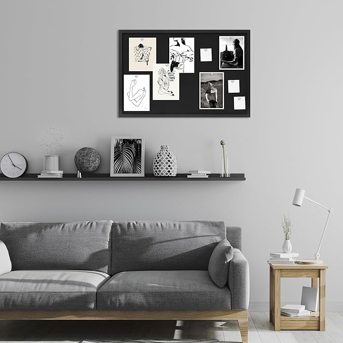 DAHAPYBOO Cork Board with Linen Black, Bulletin Board 23"x17", Corkboards - Image 6
