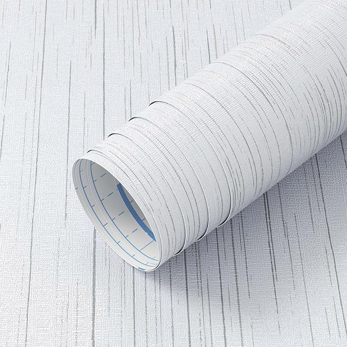 White Grasscloth Wallpaper Peel and Stick Textured Wallpaper by Micpolo