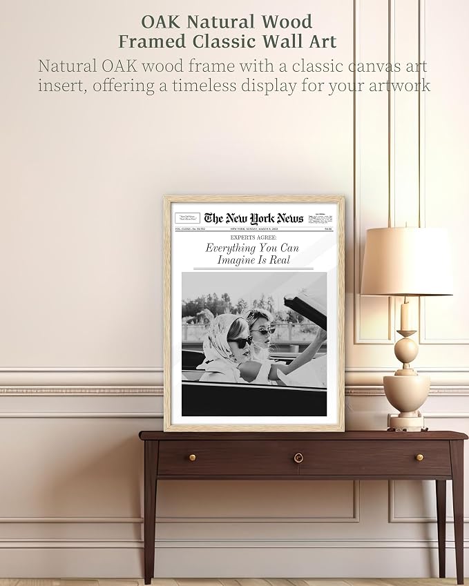 iHery Everything You Can Imagine Is Real Framed Trendy NewsPaper Wall Art - Image 4