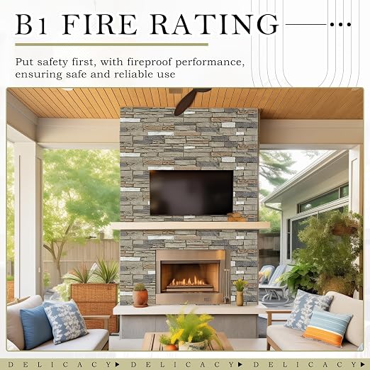 2 Pack Faux Stone Panels Interior 45.6''l x 11.8''h x 0.98''d Faux Siding - Image 4