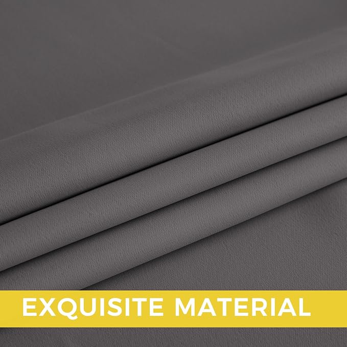 NICETOWN Blackout Curtains Grommet 2 Panels Grey Drapes 95Inches Long - Image 4