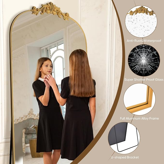 Antok Arched Full Length Mirror, Full Body Mirrors - Image 4