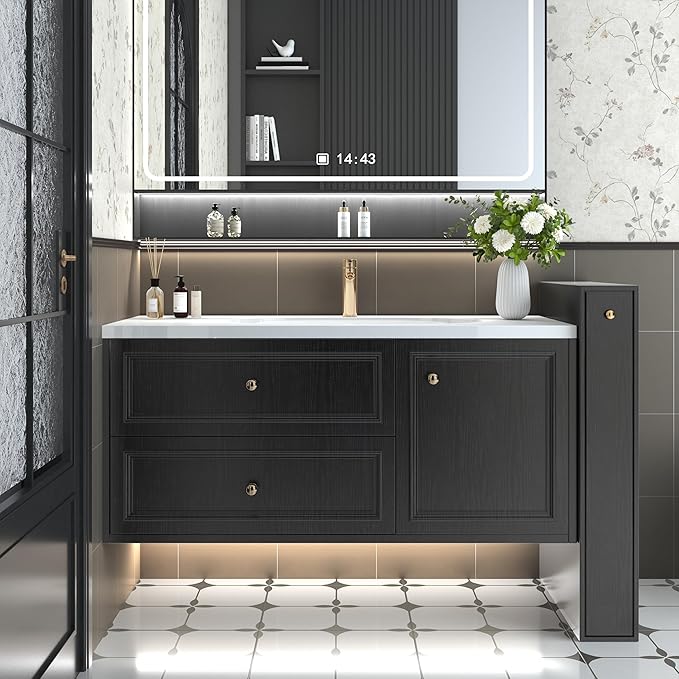Abyssaly 23.6" X 118" Black Wood Peel and Stick Wallpaper - Image 4