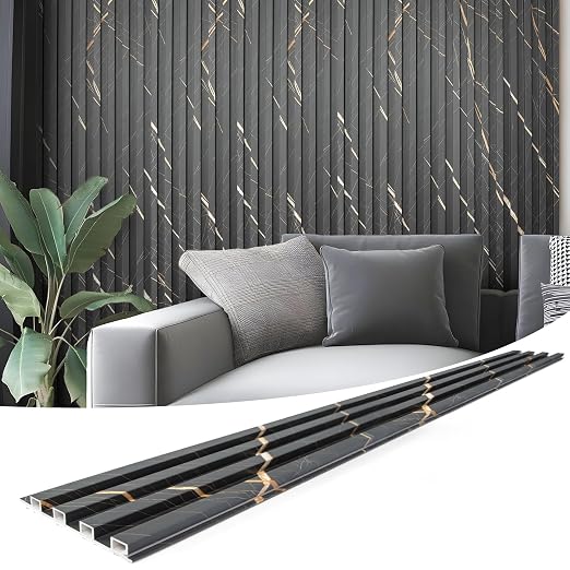 Art3d 8-Pack WPC Slat Panel for Interior Decor, Decorative Fluted Accent Wall by Art3d