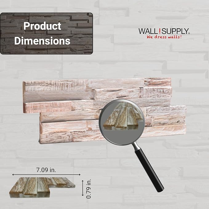 Wall!Supply 3D Wall Panels – Reclaimed Whitewash Asian Teak Wood – Home Decor - Image 6