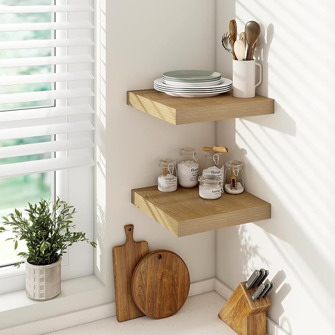 Vivelove 12 Inch Deep Floating Shelves 12 inch Long, 2 Inch Thick Wall Shelves - Image 2