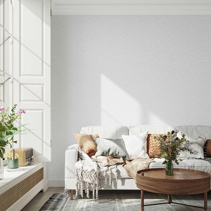 White Textured Wallpaper Peel and Stick - Image 8