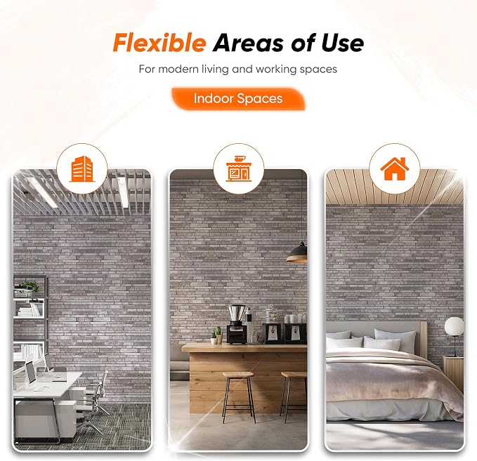 IZODEKOR 3D Wall Panels Brick Effect, Wall Cladding, Indoor&Outdoor, Stone Look - Image 9