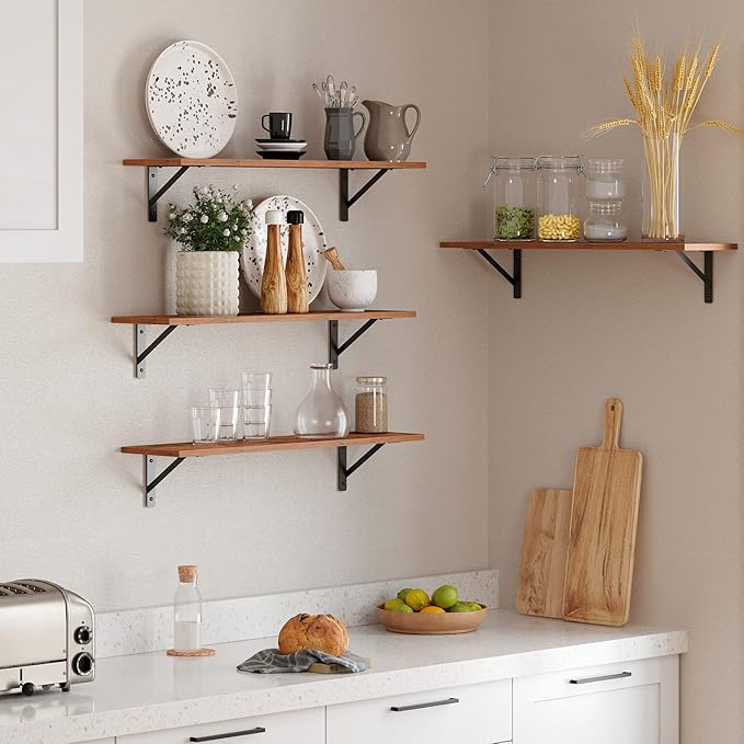 DINZI LVJ Long Wall Shelves, 31.5Inch Wall Mounted Shelves, Extra Large Wall - Image 2