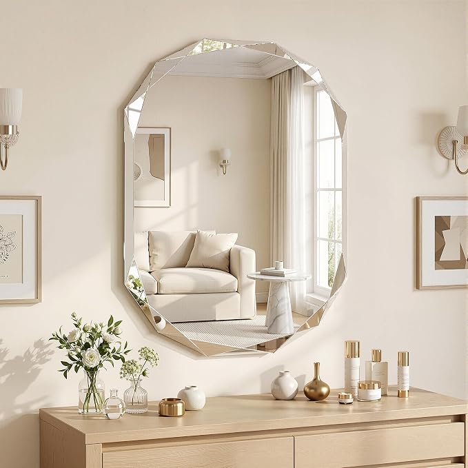Suidia Bathroom Mirror, Frameless Bathroom Mirror - Image 6