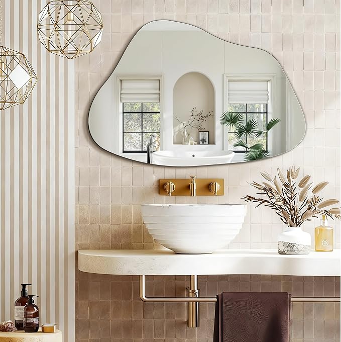 FICTOR Irregular Asymmetrical Wall Mirror, Living Room, Dining Room - Image 6