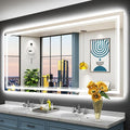 77x36 LED Bathroom Mirror with Lights, Backlit and Front Lit Anti-Fog Lighted by Awandee