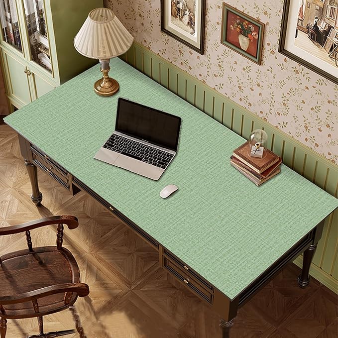 TANONE Contact Paper Peel and Stick, Grasscloth Green Wallpaper Self Adhesive - Image 8