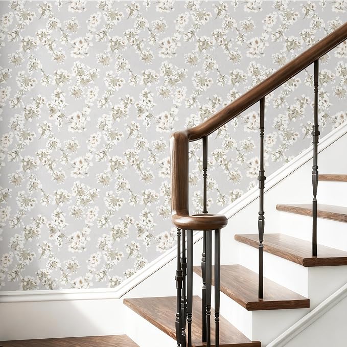 17.3" x 393.7" Floral Peel and Stick Wallpaper Self Adhesive Wallpaper - Image 4