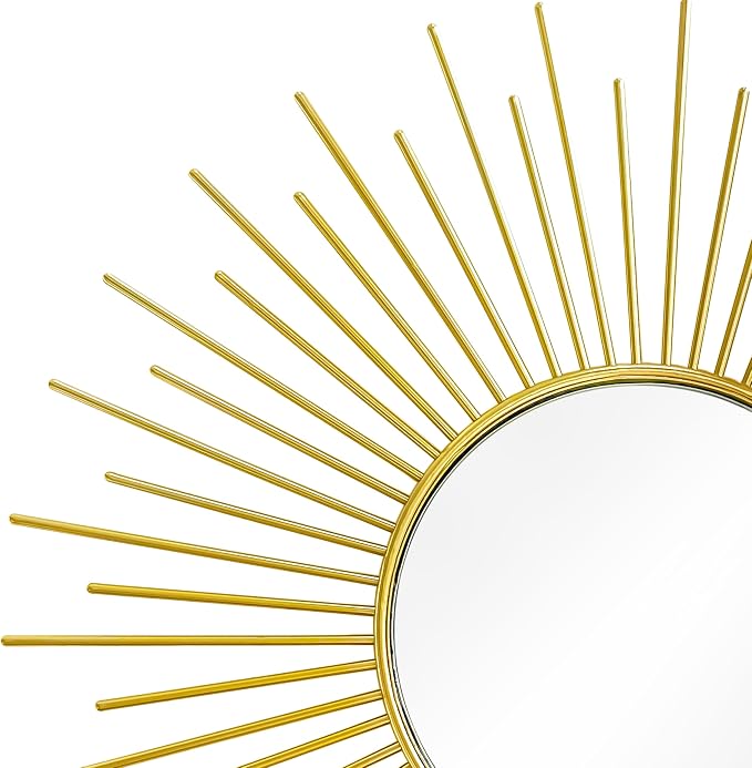 3 Pack Metal Mirrors for Wall Sunburst Wall Mirrors Home Décor Decorative - Image 2