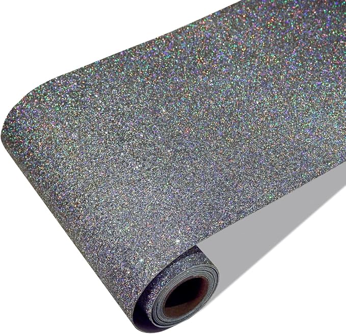 CRE8TIVE Charcoal Holographic Glitter Wallpaper Border Peel and Stick Wall by CRE8TIVE
