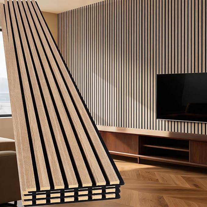 Yuzzy 4 Pack Wood Panels for Wall, 94.5" x 11" Acoustic Wood Slat Wall Panel by Yuzzy