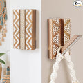 Boho Foldable Wall Hooks: Decorative Wooden Coat Hooks 2Pack Mounted by KYIAANY