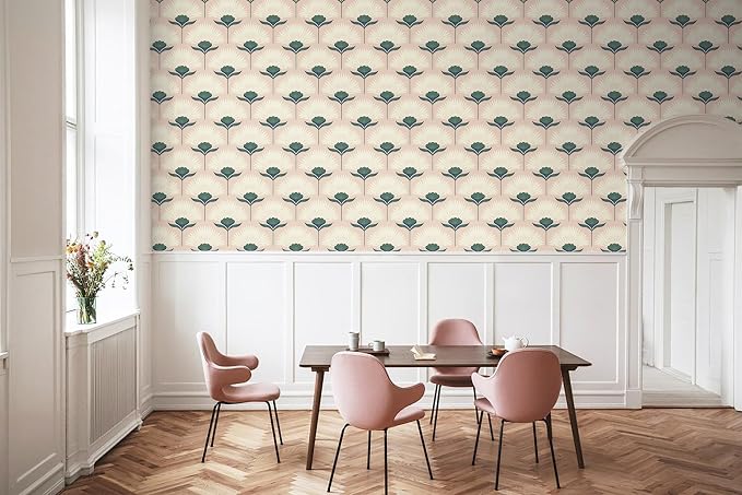 CiCiwind 17.3"×197" Pink Peel and Stick Wallpaper Floral Wall Paper Removable - Image 9