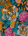 BOKEBEVE Tiger Wallpaper Peel and Stick Vintage Floral Contact Paper Retro Boho by BOKEBEVE