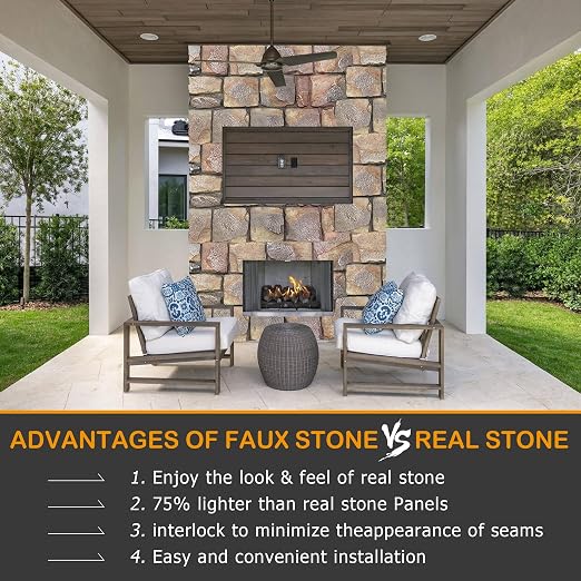 ROOMTEC 3-Packs Faux Stone Wall Covering Panels - Image 4