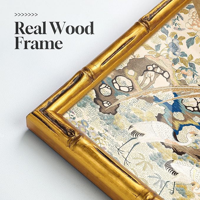 Vintage Gold Framed Chinoiserie Wall Art - Image 3