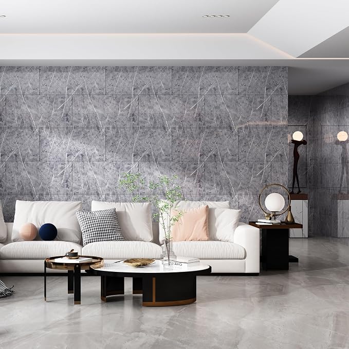 Haimin Wall Panels Peel and Stick 20 Pieces 23.6x11.8in Backsplash Marble Look - Image 5