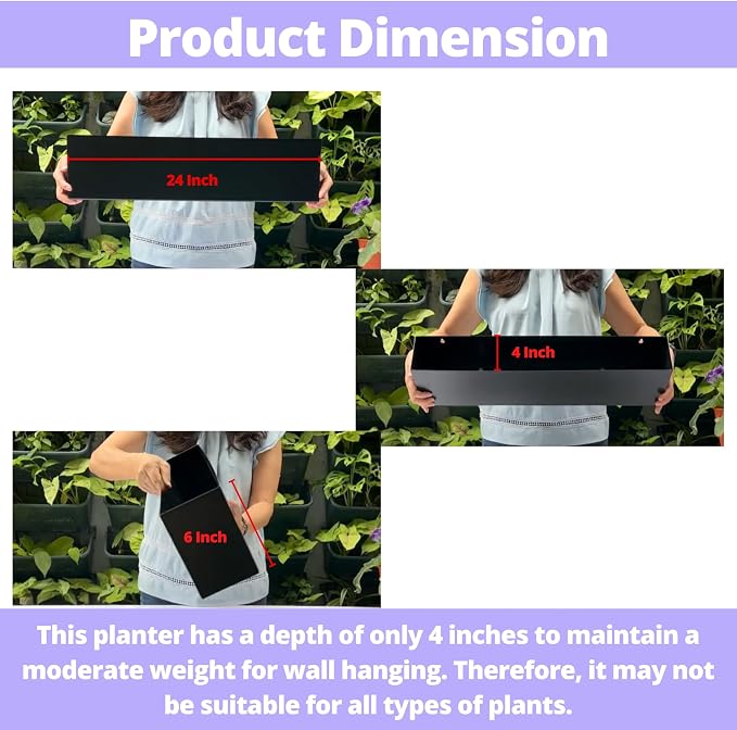 LaLaGreen Wall Planters for Outdoor Plants Carbon Steel Black Metal Hanging - Image 6