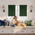 NICETOWN Olive Green Velvet Valance Curtains by NICETOWN