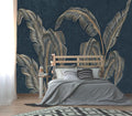 XMPMBM-Modernity Simple Abstraction Banana Leaf Fabric Wallpaper Dark Leaf by XMPMBM-Wallpaperthatwontpeeloff