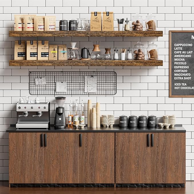 Floating Shelves for Wall 48 Inches Long, 9.3" Deep Rustic Brown Floating Shelf - Image 6
