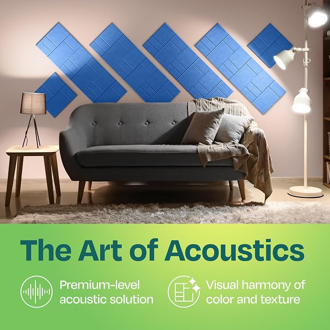Acoustic Panels 12-Pack Soundproof Wall Panels 12"x12"x0.4" Decorative Sound - Image 2