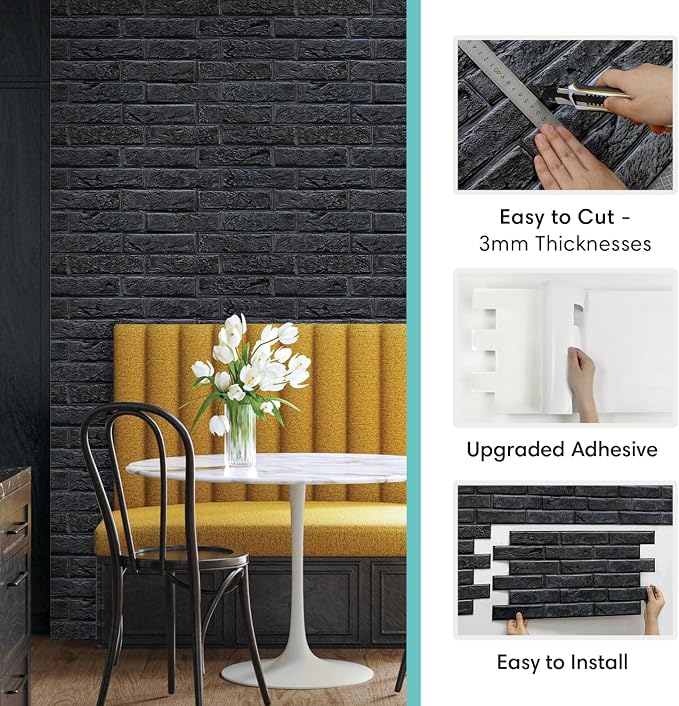Commomy 3D Brick Wall Panels Peel and Stick - Image 4