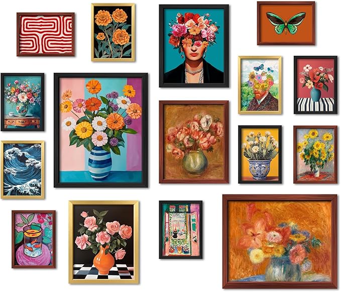 ANERZA 16 PCS Eclectic Wall Art Decor, Mid Century Modern Maximalist Home by ANERZA