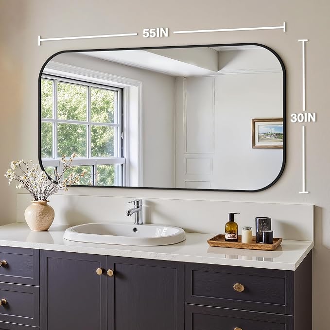 Bathroom Mirror for Wall, Large Bathroom Vanity Mirror for Over Sink 30 x 55 - Image 2