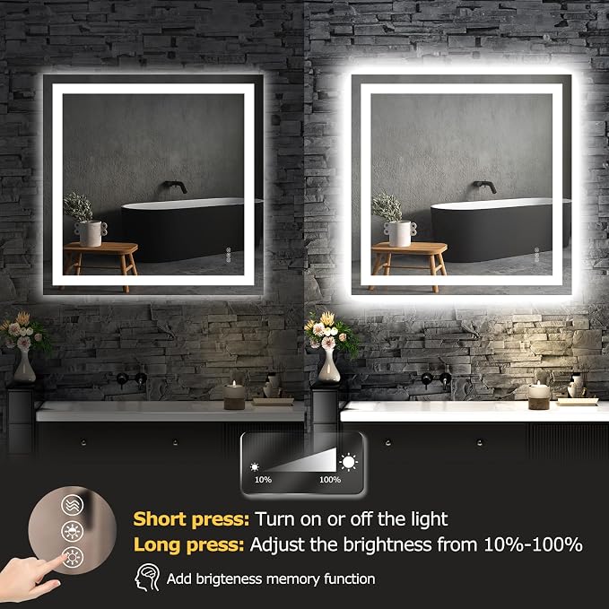 Hivone 36X36 LED Bathroom Mirror - Image 6
