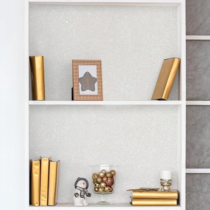 CHIHUT Off White Glitter Wallpaper - Image 5