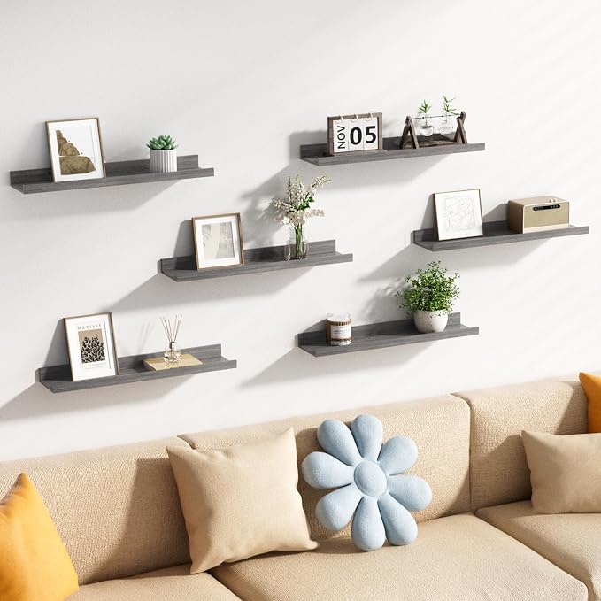 upsimples Floating Shelves for Wall, 23.6 Inch Shelves for Decor Storage Set of - Image 5