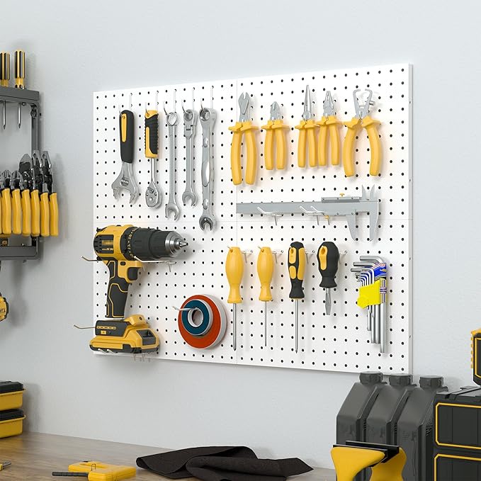 Spampur Peg Board, 4 Pack Metal Pegboard Panels - Image 2