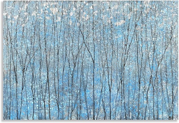 Yihui Arts Blue Tree Canvas Wall Art - Image 3