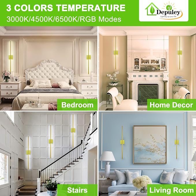 Depuley Battery Operated Wall Sconce: Set of 2 Wireless Wall Lights - Image 3