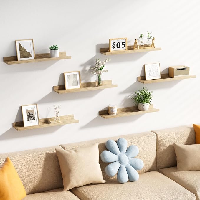 upsimples Floating Shelves for Wall, 23.6 Inch Shelves for Decor Storage Set of - Image 5
