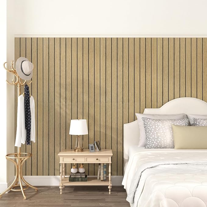 Peel and Stick Beige Wood Panels - Image 4