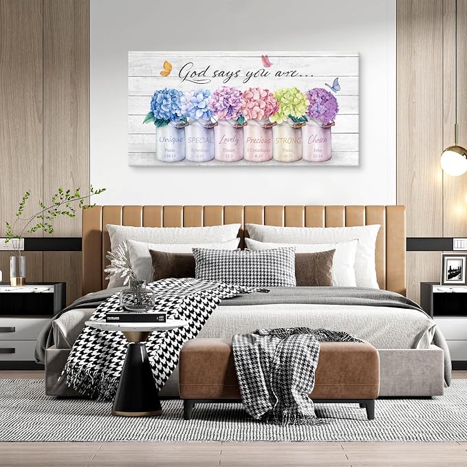 Cao Gen Decor ArtH43050 Inspirational Bible Verse Wall Art: God Says You Are - Image 5
