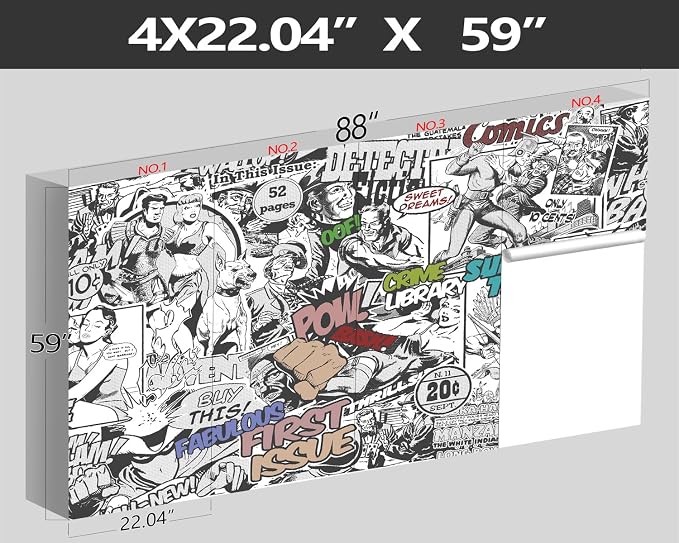 XMPMBM-Cartoon Hand-Painted Comics Nursery Room Fabric Wallpaper Kids Gaming - Image 4